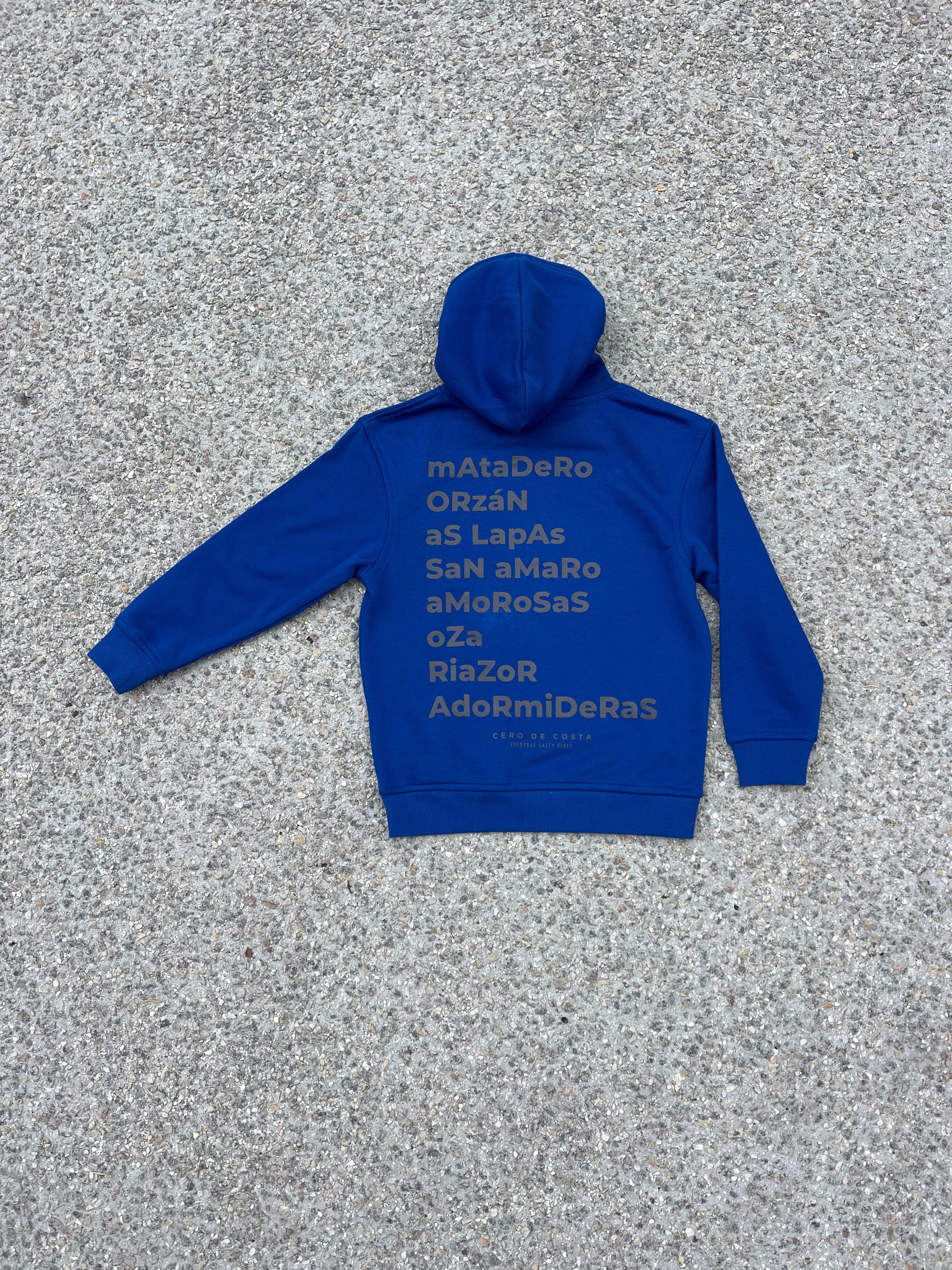 SUDADERA KIDS AZUL/PLATA LA CORUÑA CON CAPUCHA